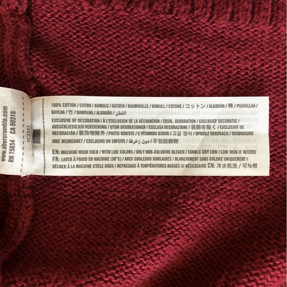 Abercrombie & Fitch Textured Crew Neck Sweater in Red Men’s Size XL - Picture 7 of 10